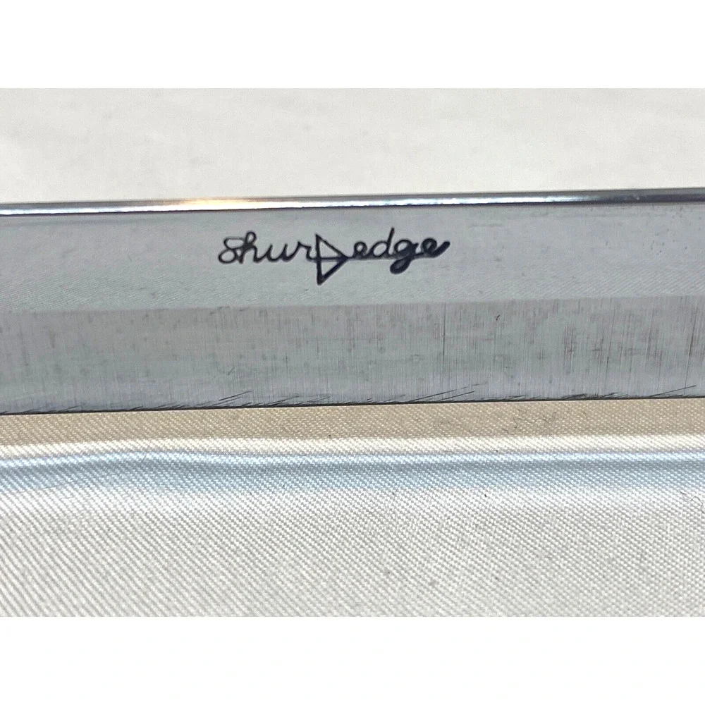 2PC ShurEdge Knife Slicer Carver Robeson Gourmet Cutlery Wooden Case Carving Set